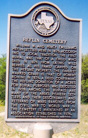 Heflin Cemetery Historical Marker