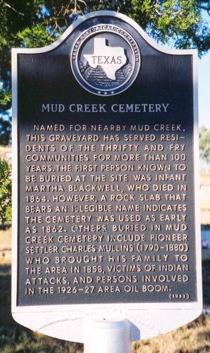 Mudcreek Cemetery Historical Marker