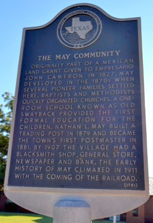 May Community
        Historical Marker